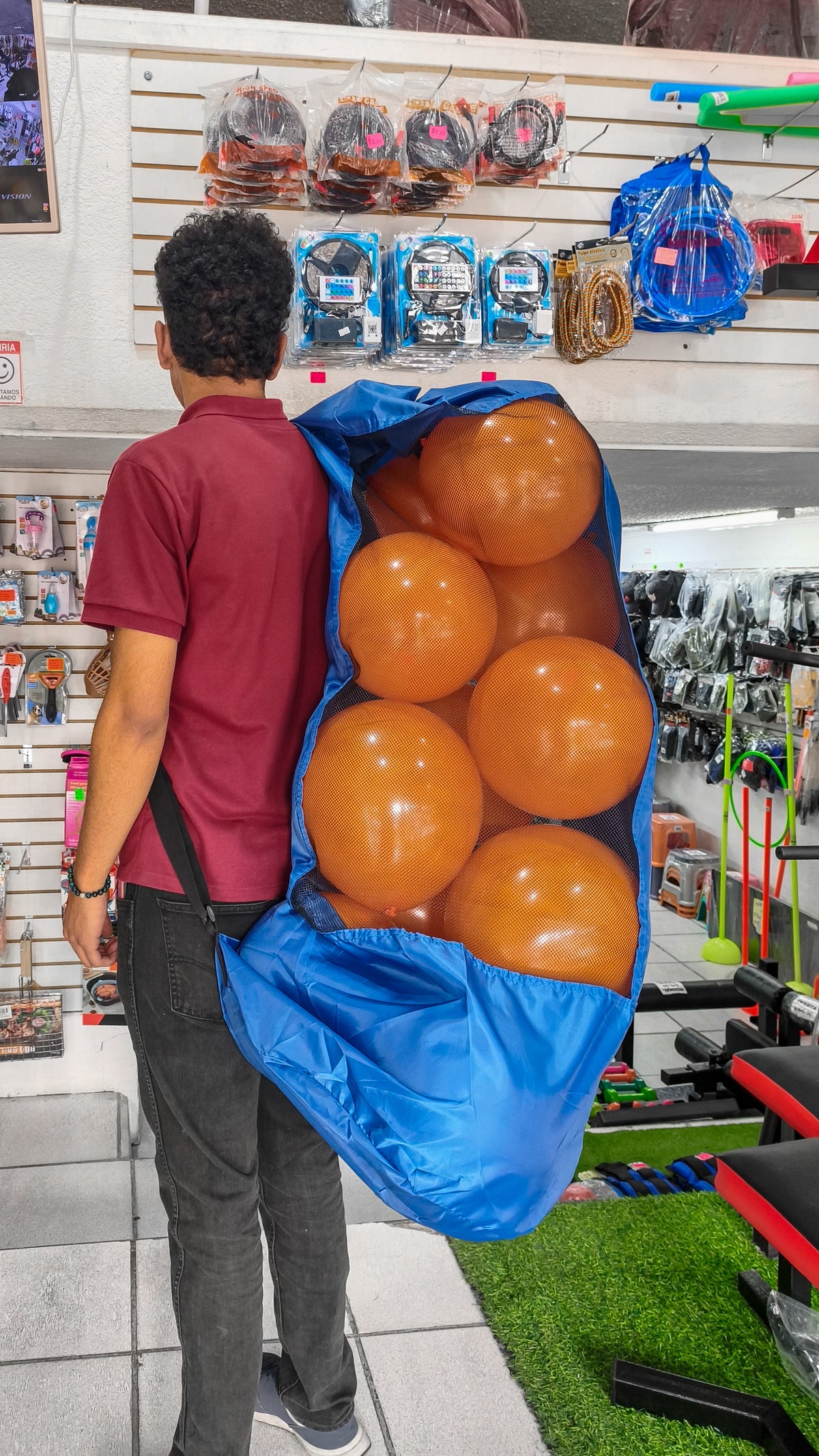 Bolsa de Malla Deportiva para Balones con Cordón 130x70cm