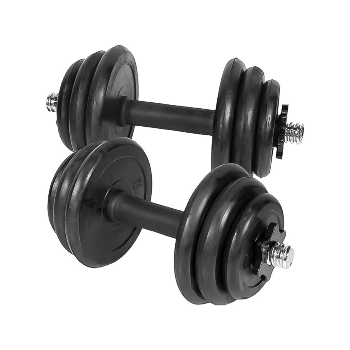 Mancuernas 10kg Regulables Encauchadas Con Tuerca De Seguridad – Juego De Pesas Ajustables Caucho Para Entrenamiento En Casa O Gimnasio