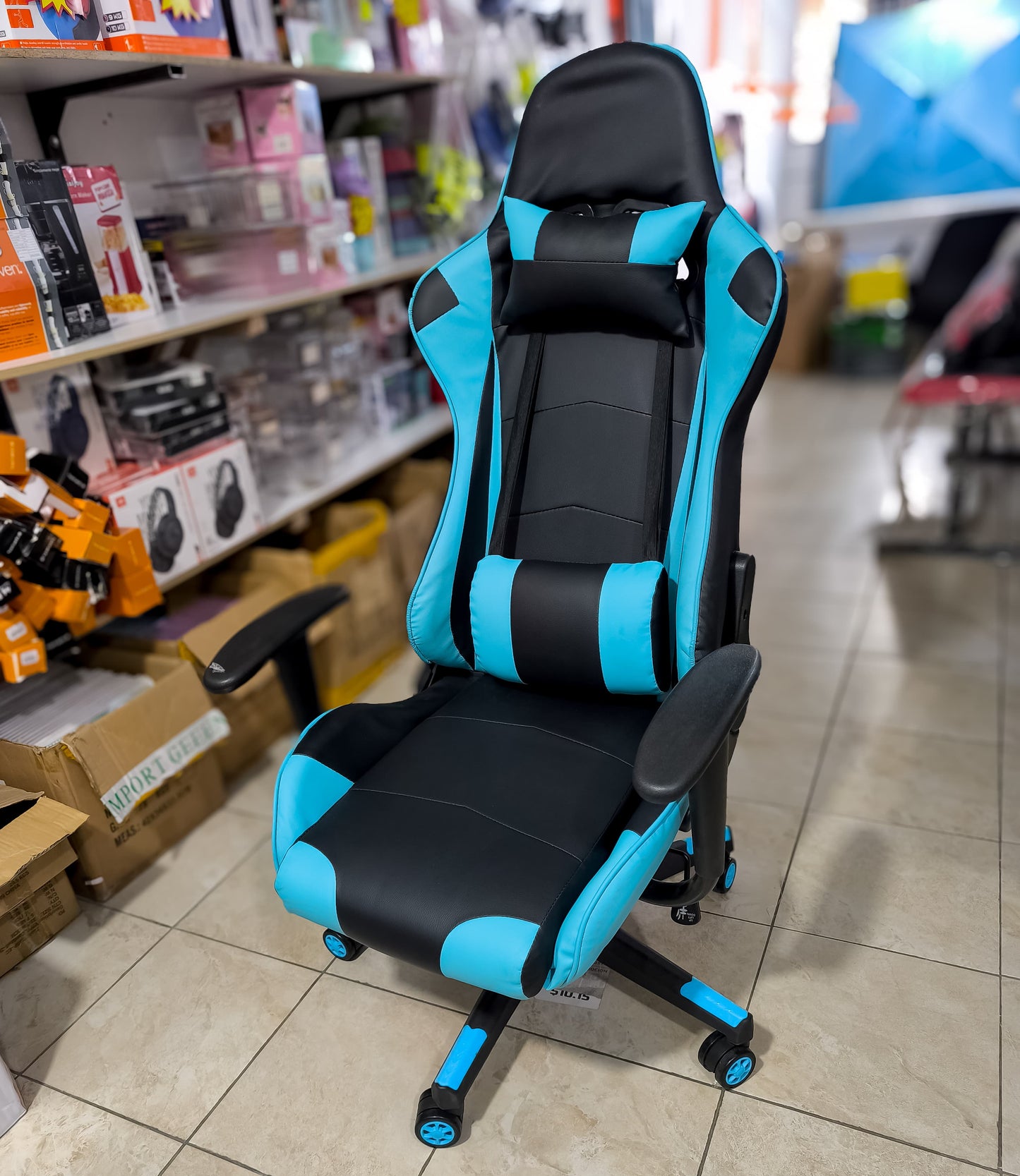 Silla Gamer Reclinable 100% reclinable – Diseño Deportivo Con Almohadilla Lumbar Y Soporte Cervical