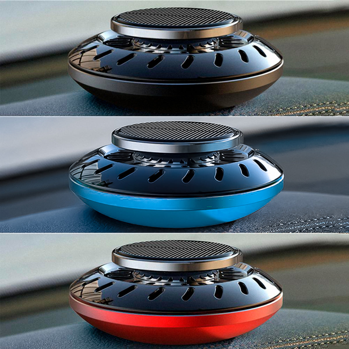 Ambientador Solar Para Auto – Difusor Aromático Con Esencia Líquida y Rotación Solar Sin Baterías