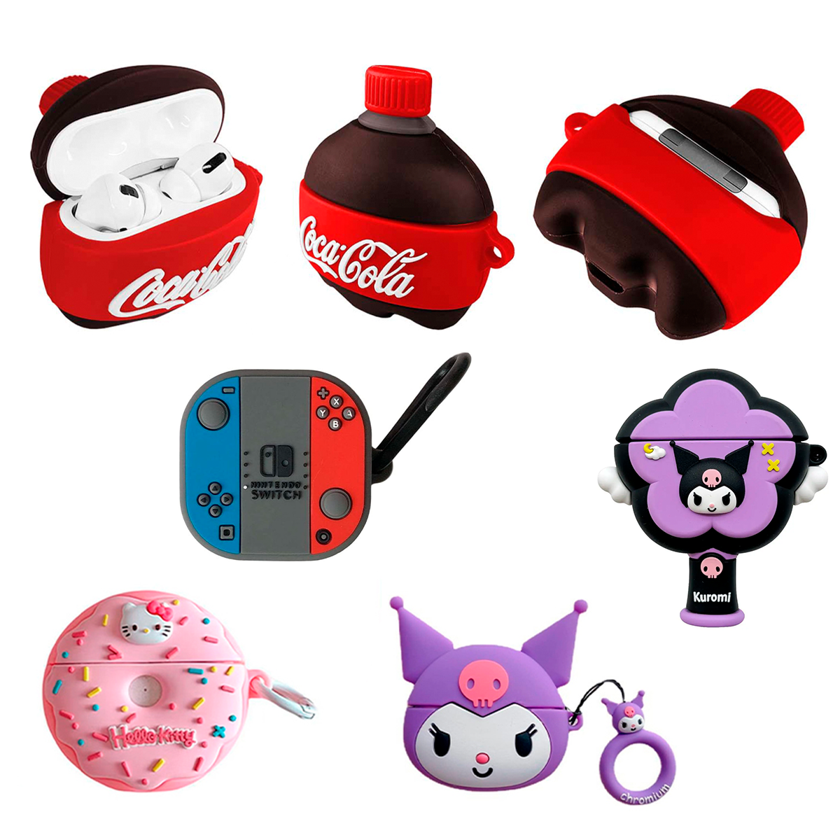 Audífono Bluetooth Estuche Cancelación Ruido – Diseños Kawaii Como Coca Cola, Kuromi, Nintendo Y Más