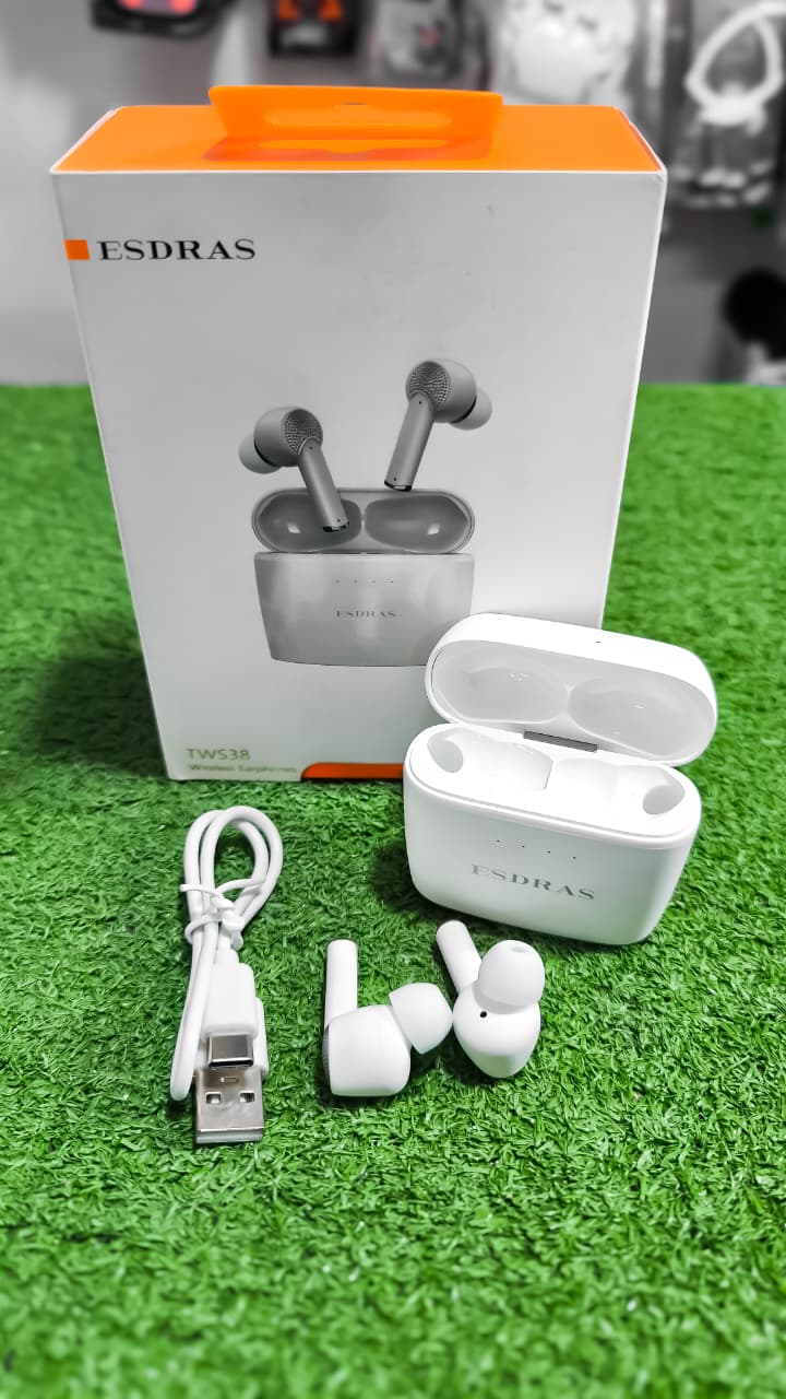 Audífonos Bluetooth Esdras TWS38 – Compactos Con Cancelación De Ruido Y Estuche Con Pantalla LED