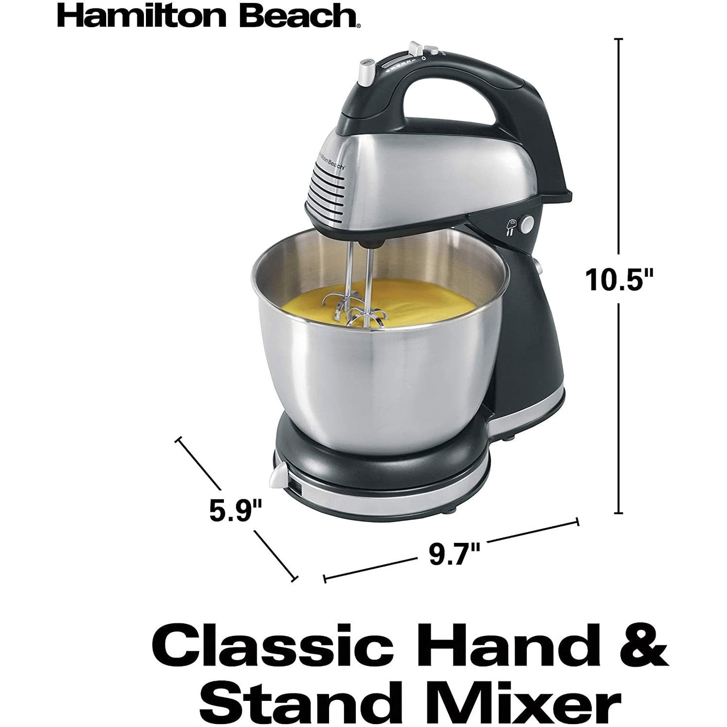 Batidora Convertible Hamilton Beach 64650 – Pedestal Y Manual, 6 Velocidades, Tazón 3.8 L