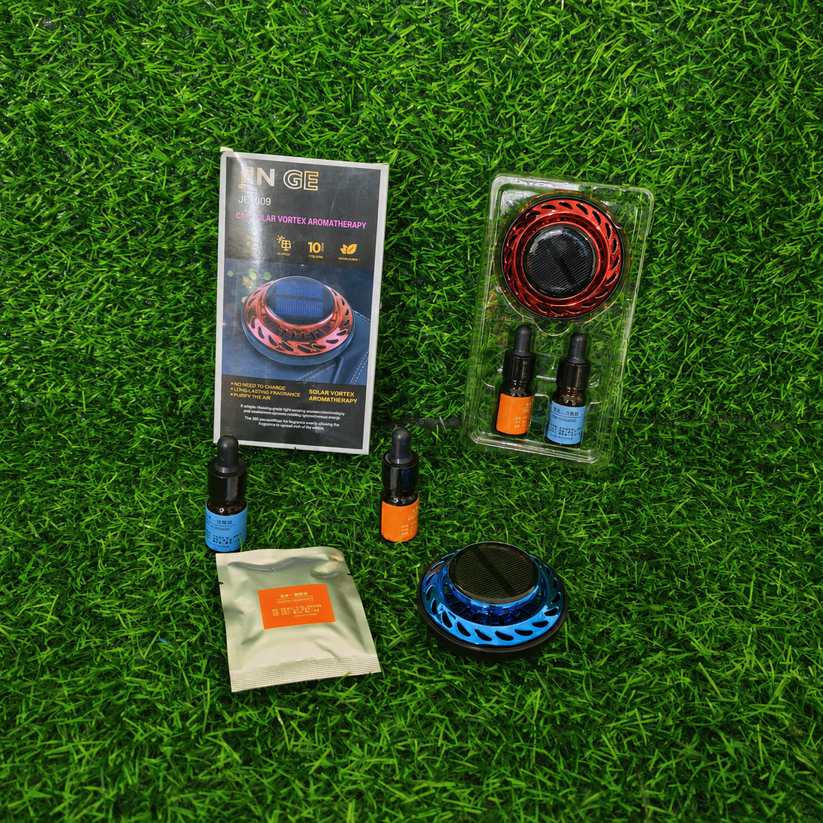 Ambientador Solar Para Auto Giratorio – Difusor Aromático Con Esencias Líquidas Sin Baterías