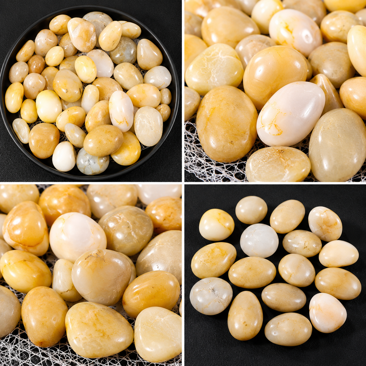 Piedras Decorativas Amarillas Pulidas 593-27 – Para Jardines, Acuarios Y Decoración Del Hogar