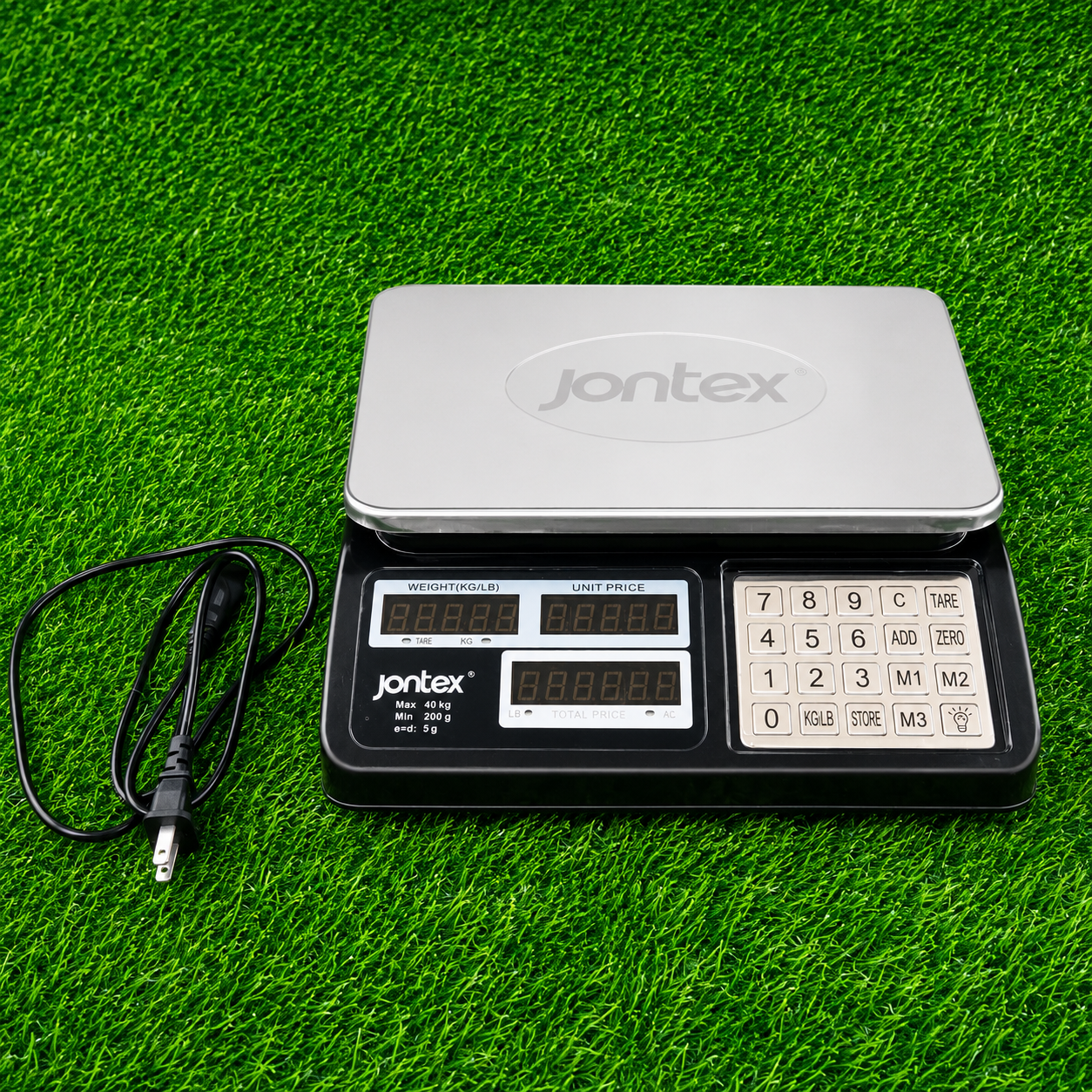 Balanza Digital Comercial JONTEX 40kg – Báscula Electrónica Con Cálculo De Precio Y Plato De Acero
