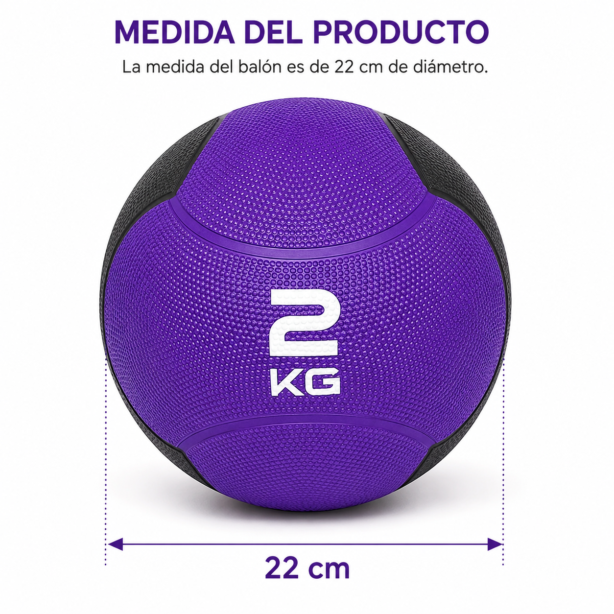 Pelota Medicinal LiveUp 2kg – Balón De Goma Antideslizante Para Entrenamiento Funcional Y Fuerza