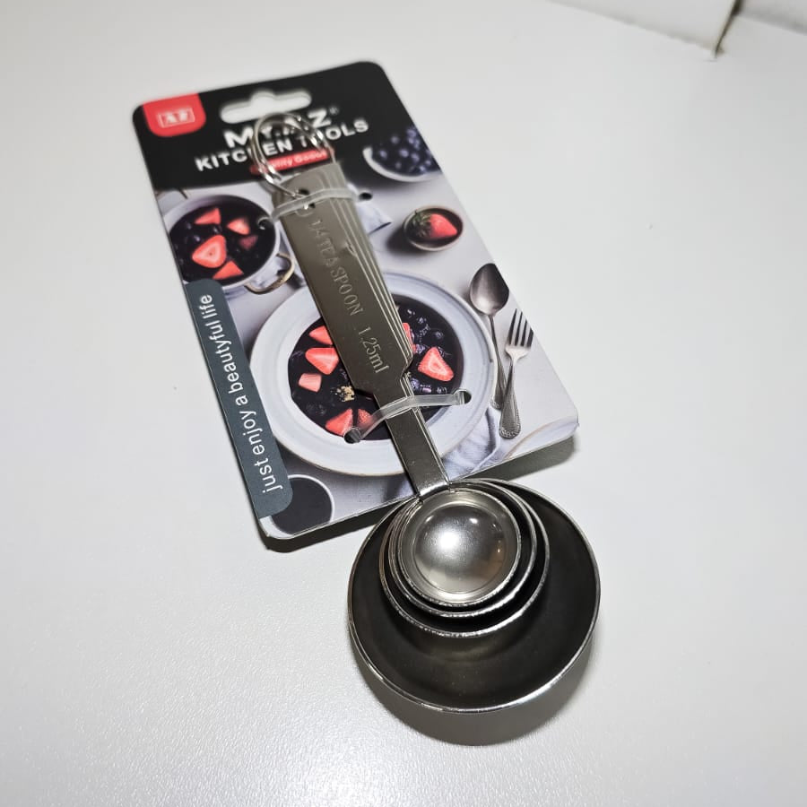Cuchara Medidora Acero Inoxidable 4 En 1 – Juego Compacto Para Medición Precisa En Cocina O Repostería