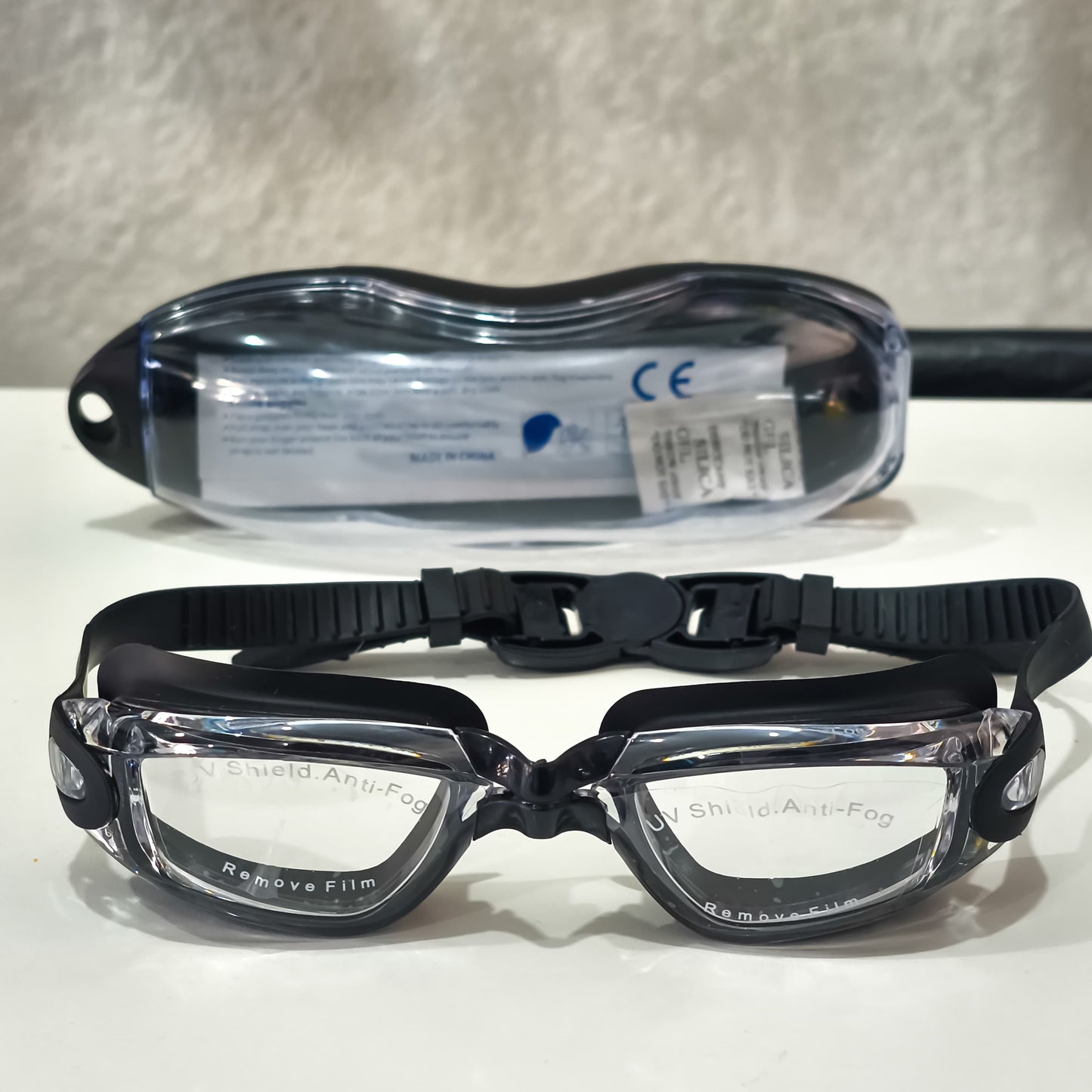 Gafas De Natación Panorámicas Unisex Con Estuche Rígido – Marco De Silicona Y Lentes Transparentes Para Adultos
