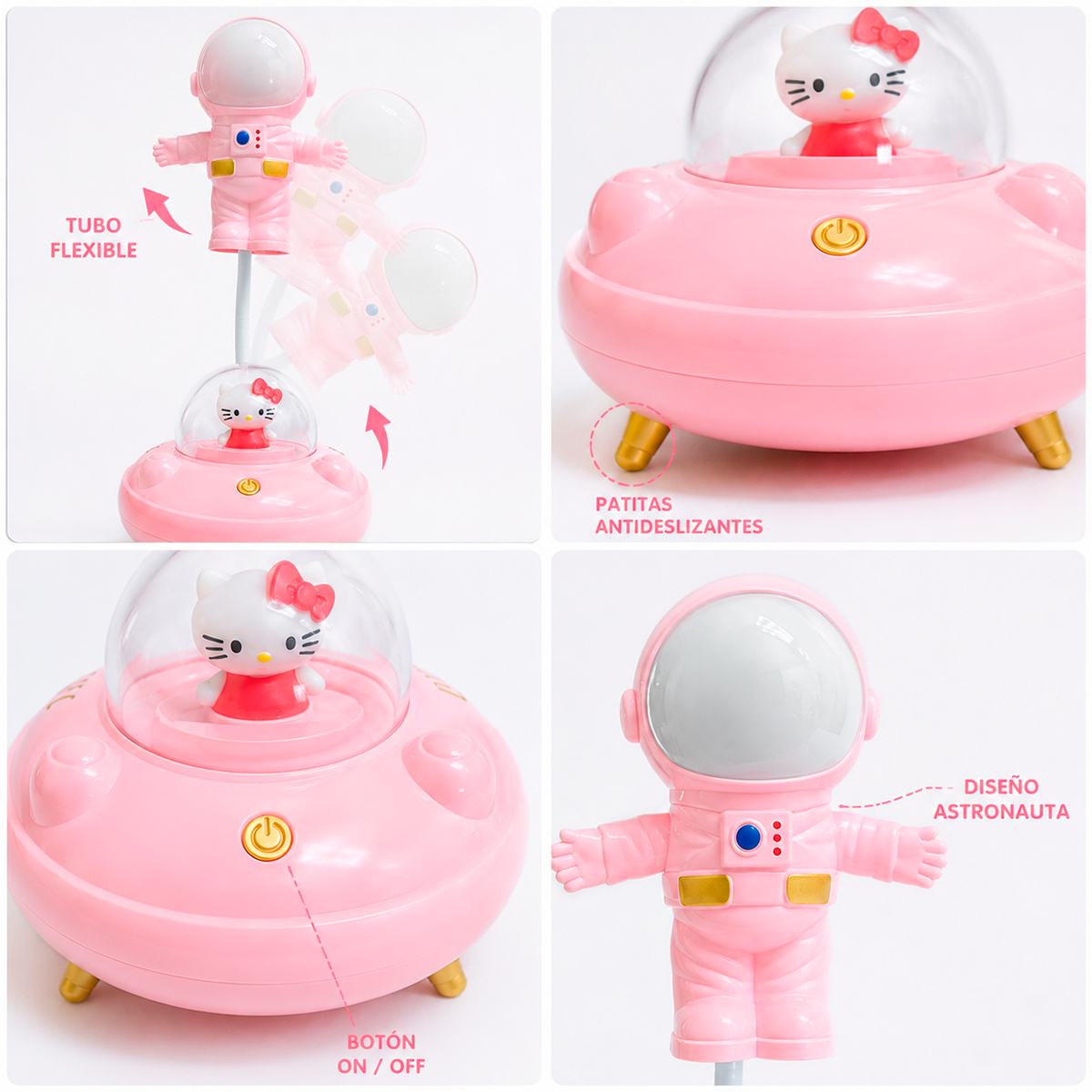 Lámpara Astronauta LED 2 En 1 Con Luz De Colores Y Figura Decorativa – Velador Infantil Para Cuarto