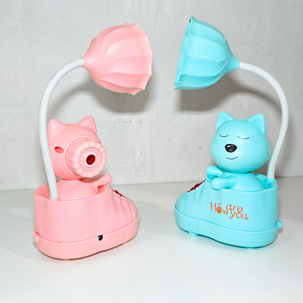 Lámpara Led Gato En Zapato Para Escritorio – Luz Recargable Con Sacapuntas Y Diseño Infantil Decorativo