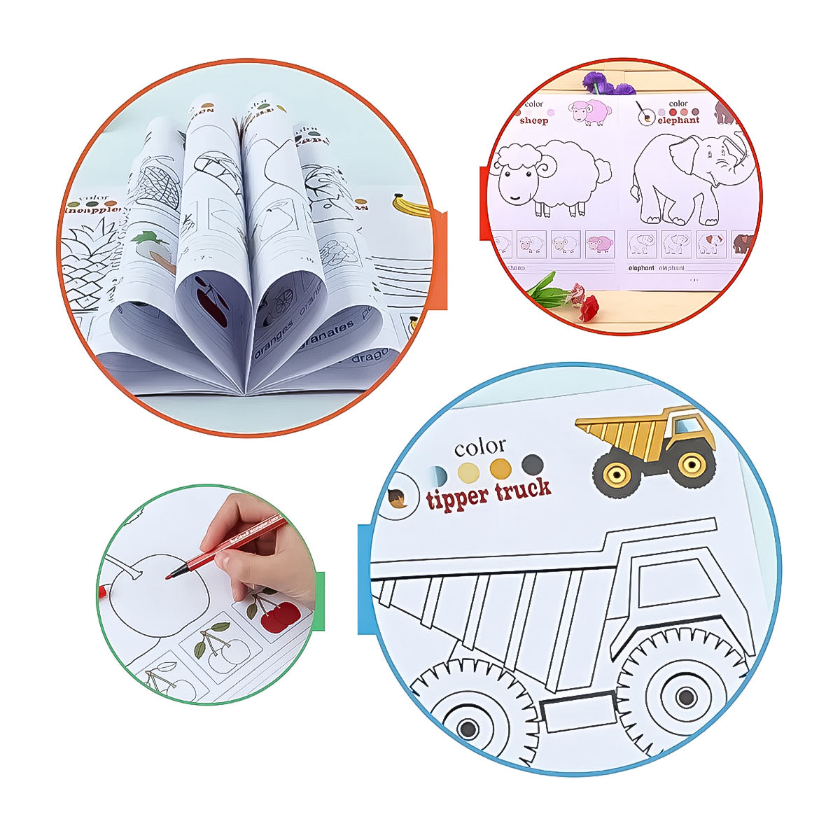 Libro Infantil En Inglés Didáctico Para Colorear, Escribir Y Dibujar – 16 Páginas Educativas Con Guía De Colores