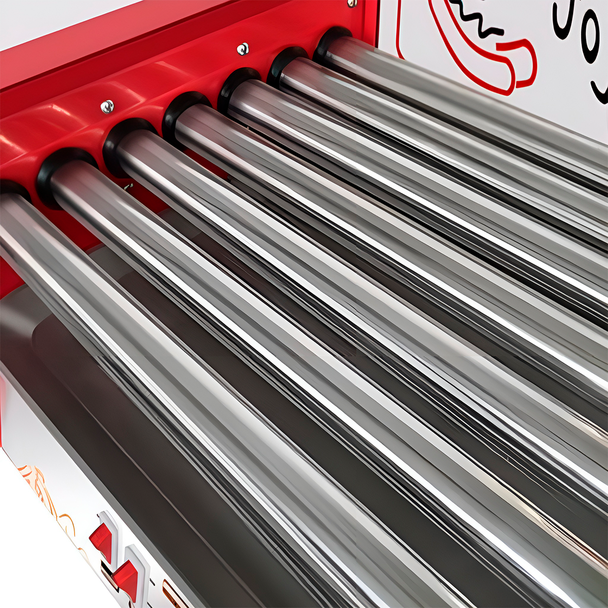 Máquina Eléctrica Para Hot Dogs Con Rodillos De Acero Inoxidable – Asador Comercial Con Tapa De Vidrio Y Control De Temperatura