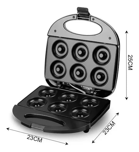 Mini Máquina De Donas 6 Unidades – 750W Antiadherente Y Compacta Para Cocina Rápida Y Divertida