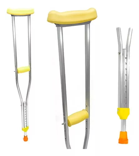 Muletas De Aluminio Regulables – Par Liviano Reforzado Con Almohadillas Acolchadas Y Base Antideslizante