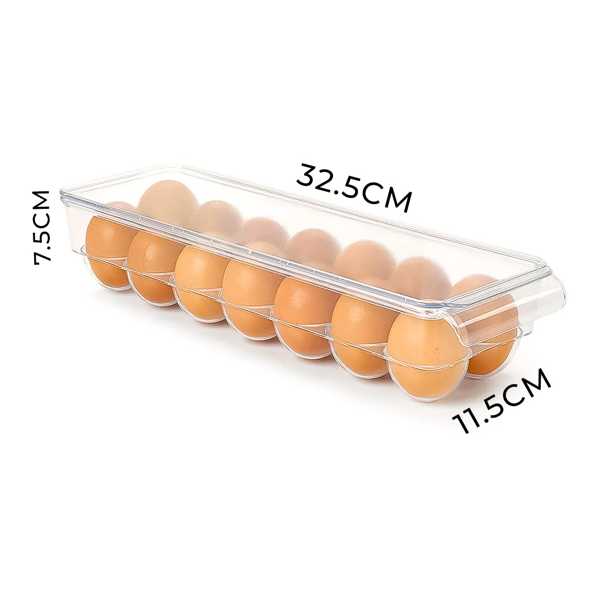 Organizador Envase Contenedor De 12 Huevos Con Tapa De Plástico – Transparente, Apilable Y Libre De BPA Para Refrigerador