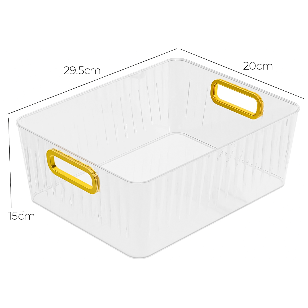 Organizador De Plástico Transparente Multiuso – Contenedor Apilable Para Cocina, Baño, Refrigerador O Alacena