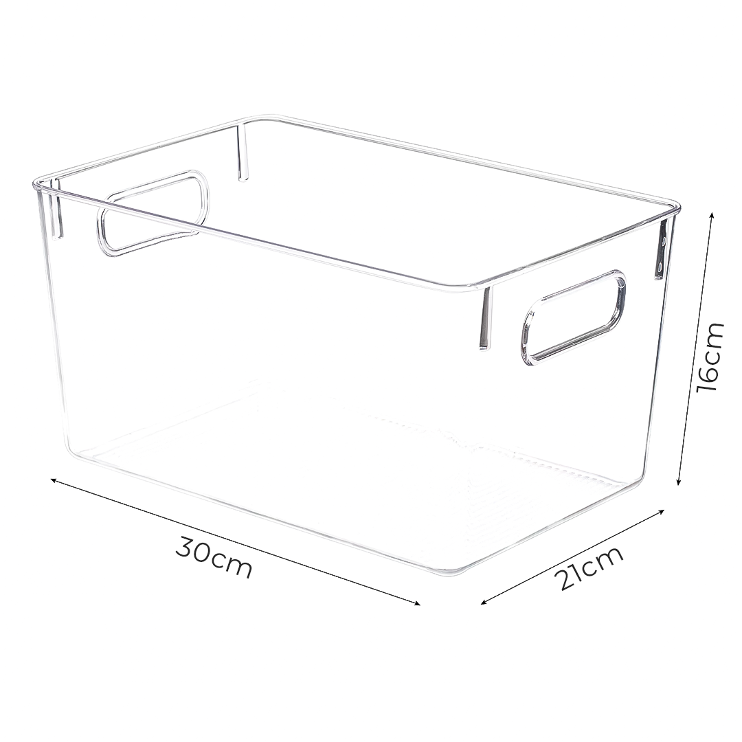 Contenedor Plástico Hermético Cocina Refrigerador Con Tapa – Organizador Apilable Transparente 26.5x18x13cm