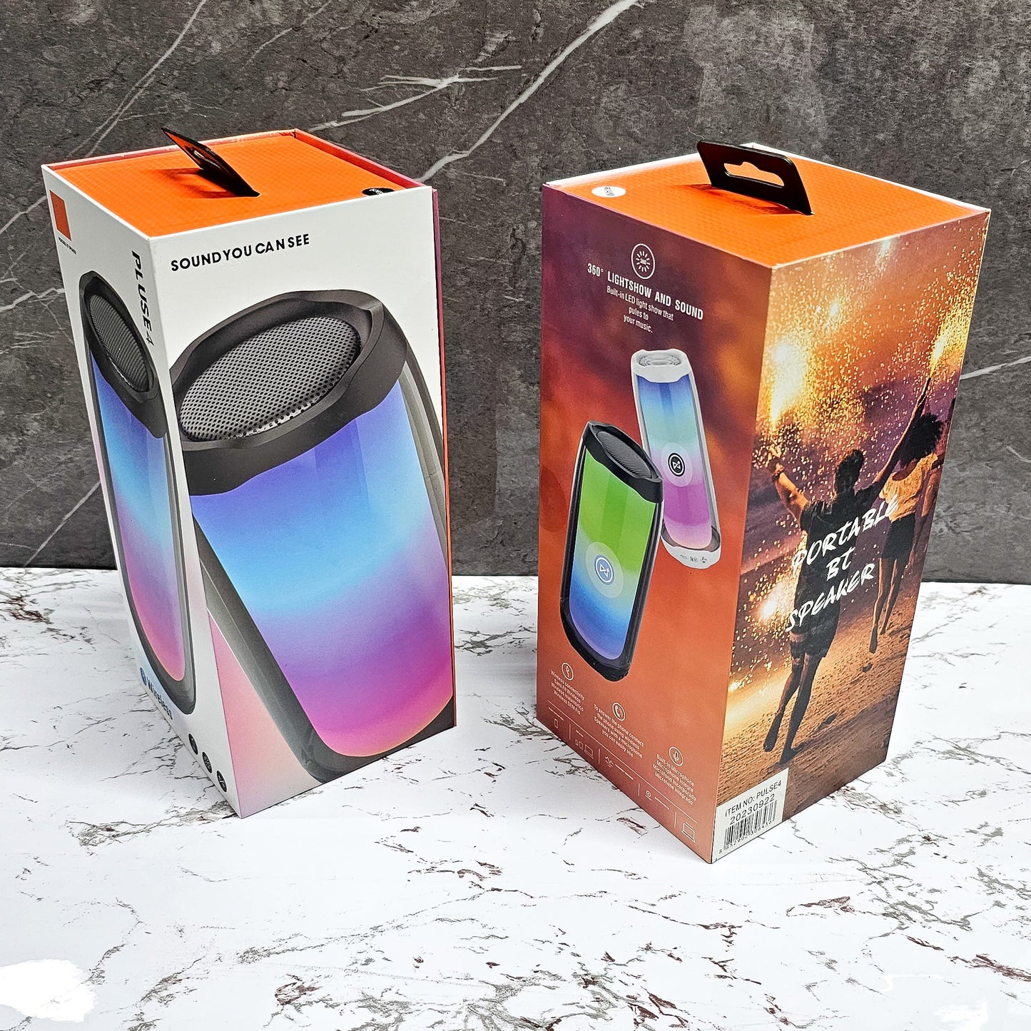 Parlante Bluetooth Pulse4 Con Luces LED 360° – Sonido Envolvente Y Resistente Al Agua Para Fiestas
