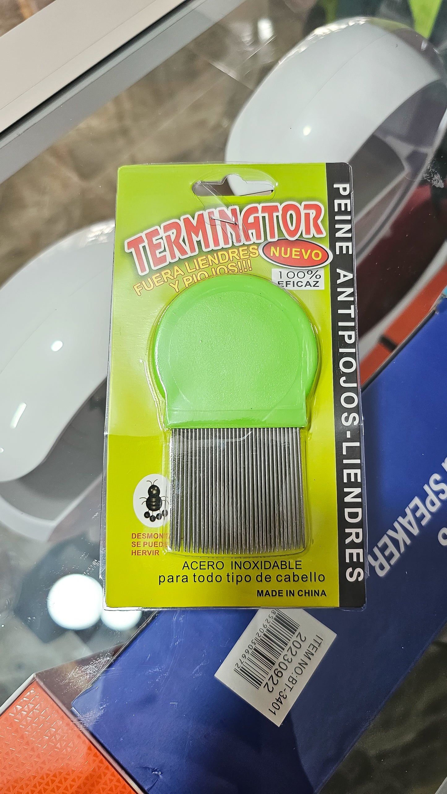 Peine Terminator Para Piojos Y Liendres – Dientes De Acero Inoxidable Extra Densos Y Mango Ergonómico