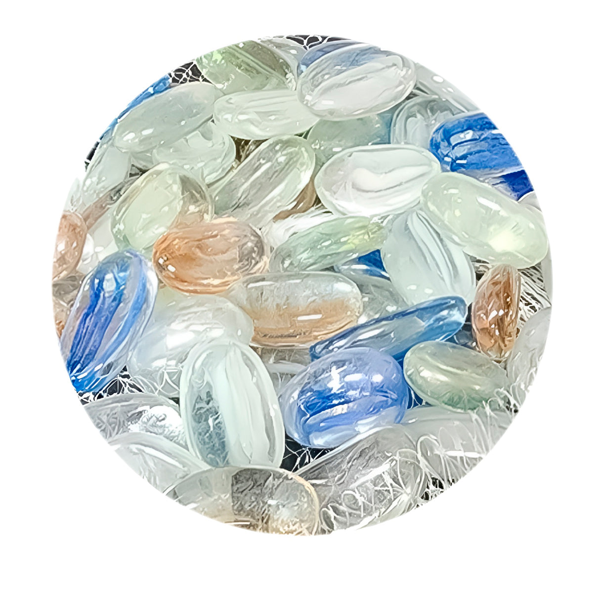 Piedras De Cristal Ovaladas Para Decoración De Jardín Y Hogar 593-31 – Colores Pastel Con Acabado Translúcido Para Jarrones, Acuarios Y Manualidades