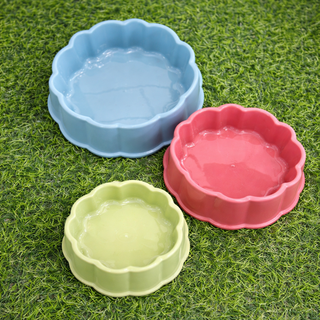 Plato Comedero Individual Para Mascotas – Base Estable Y Acabado Esmerilado Para Perros Y Gatos