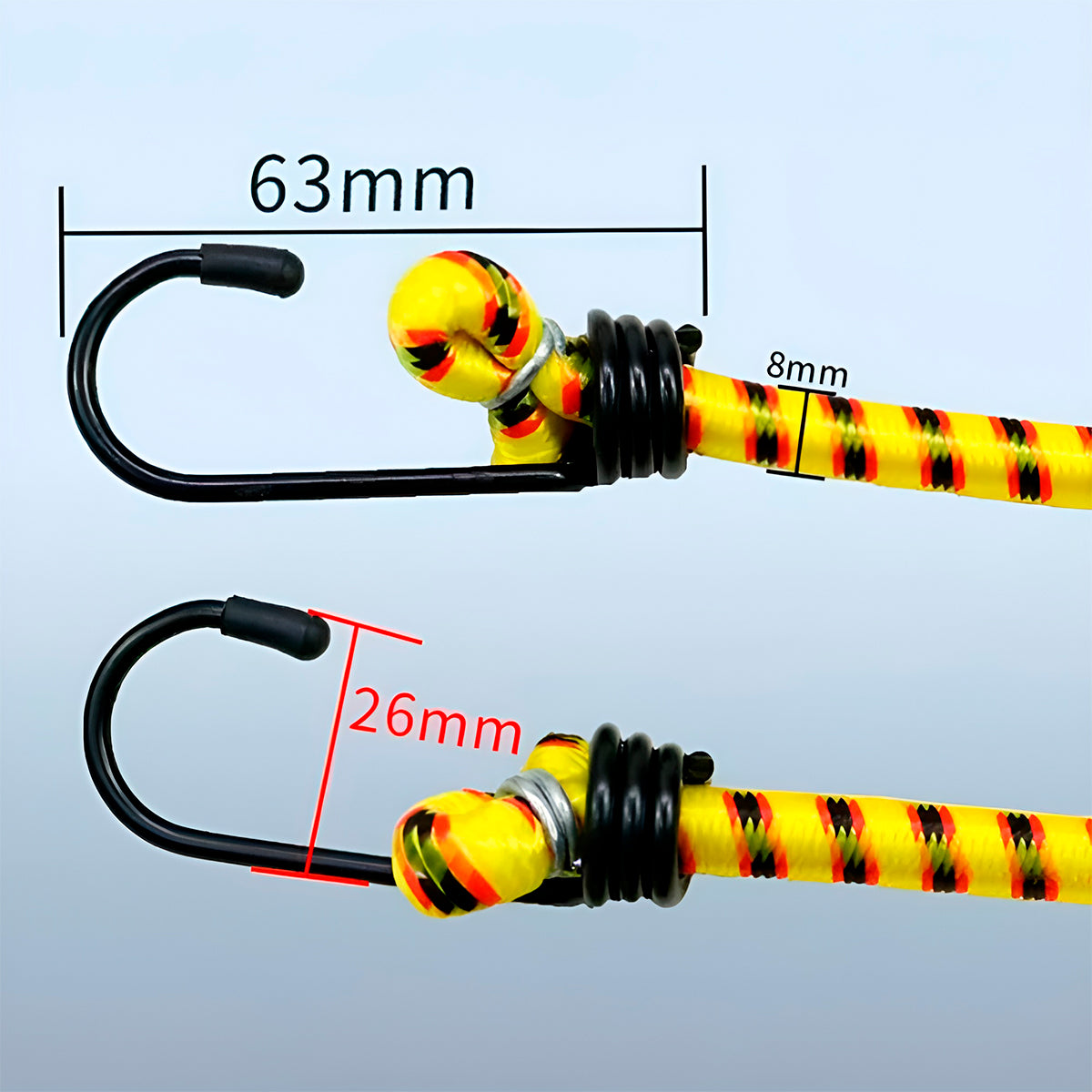 Pulpo Elástico 150cm Con Ganchos En J – Cordón De Amarre Resistente Para Transporte Y Sujeción De Cargas