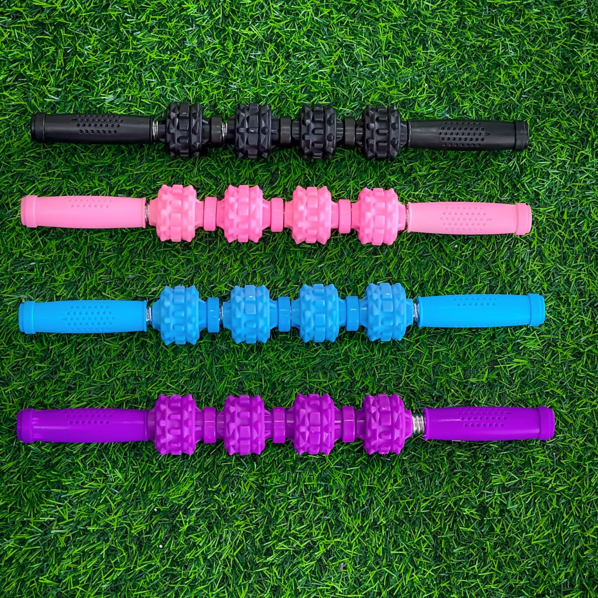 Rodillo Masajeador Muscular 41cm Con 4 Ruedas Texturizadas – Masaje Manual Para Piernas, Brazos Y Espalda