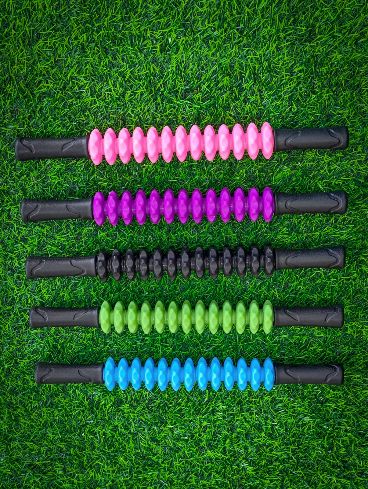 Rodillo De Masaje Muscular M2 Fitness 41cm – Masajeador Manual Con Ruedas Planas Onduladas Para Relajación Y Recuperación Muscular