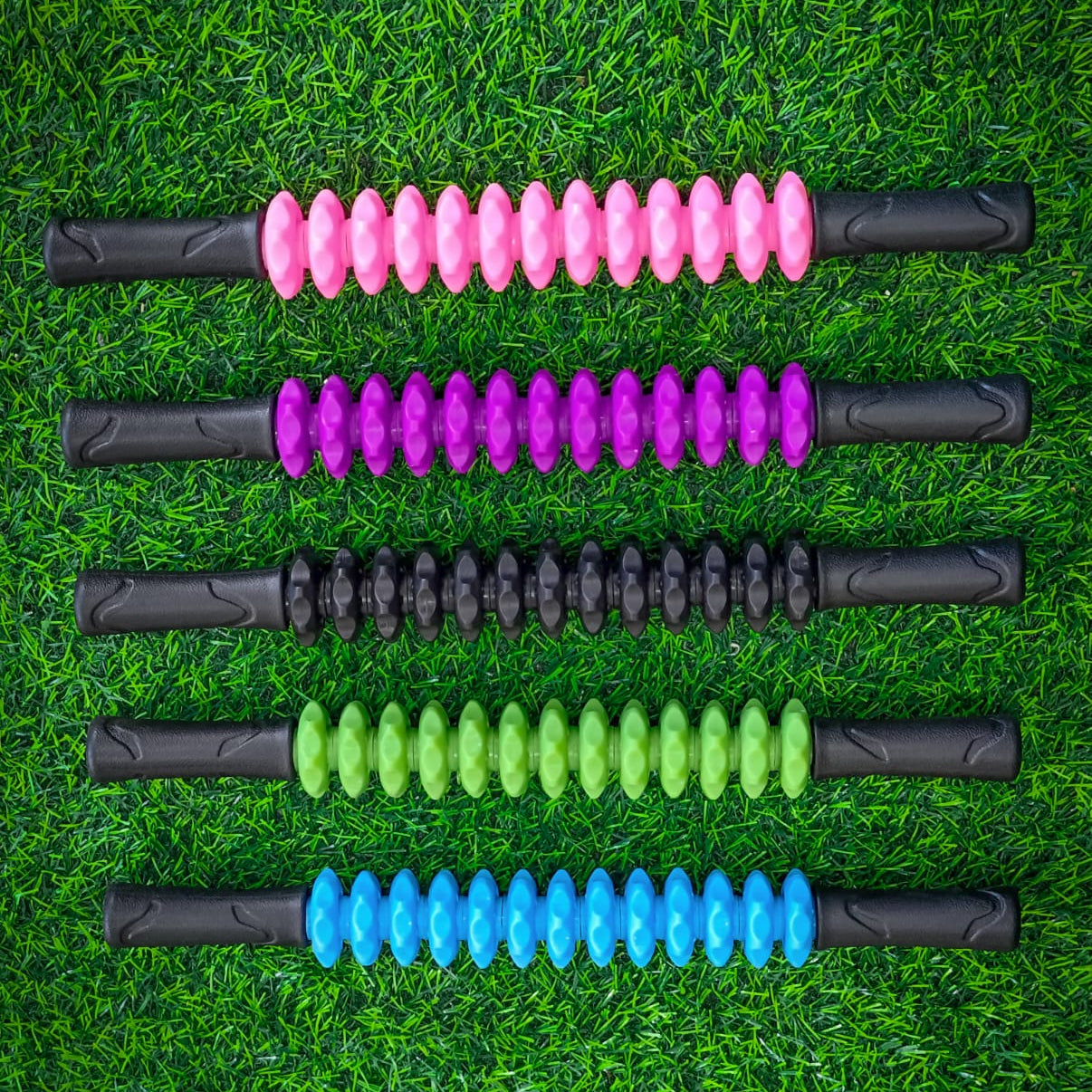 Rodillo Masajeador Muscular M2 41cm Con Ruedas Onduladas – Masaje Manual Moderado Para Piernas Y Espalda