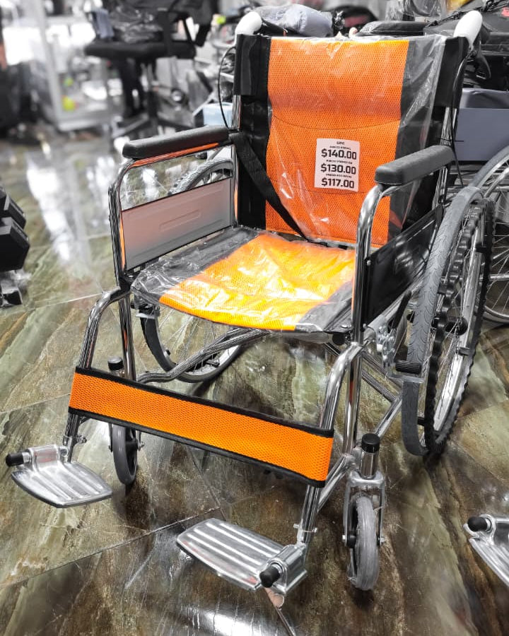 Silla De Ruedas Plegable Importada – Estructura De Acero Reforzado Con Posapiés Y Frenos Laterales Hasta 120kg
