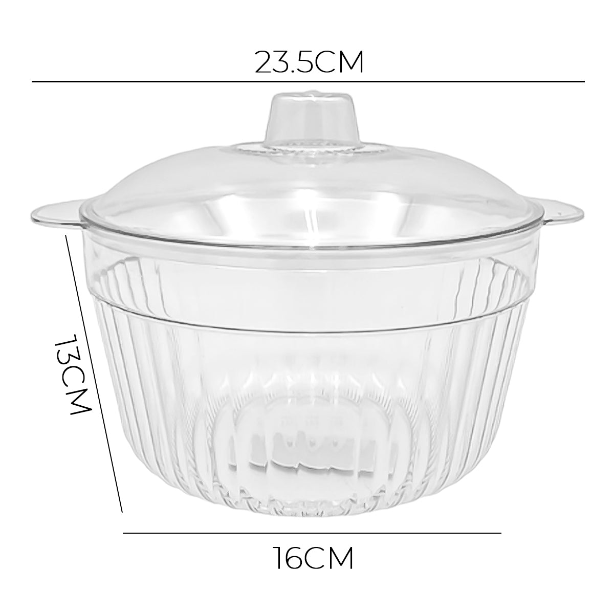 Recipiente Acrílico Con Tapa Para Cocina – Bowl Transparente Multiuso Para Frutas, Ensaladas Y Alimentos