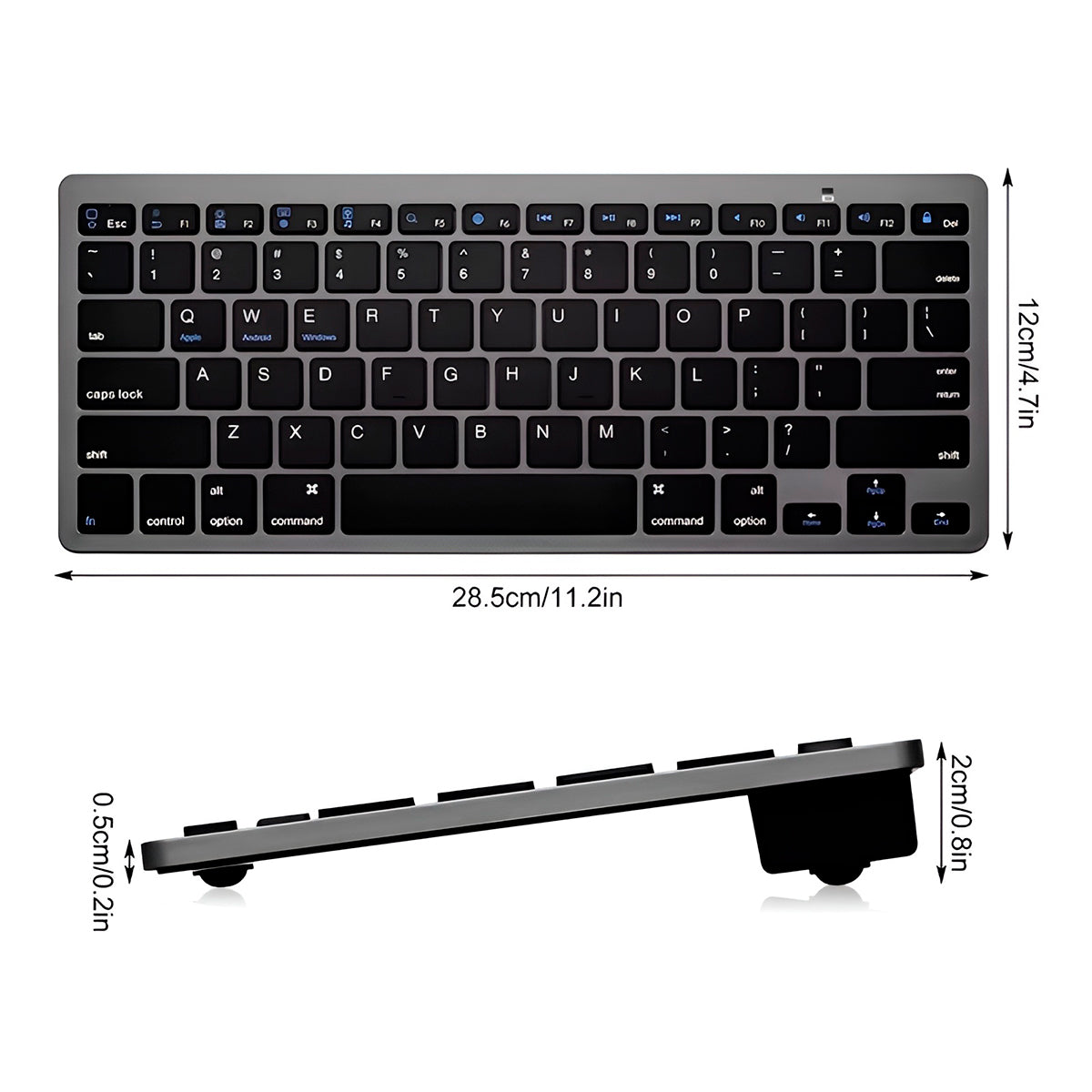 Teclado Portátil Inalámbrico Ultrafino Bluetooth Para PC, Laptop, Tablet Y Celular – Compatible Con Android, Ios Y Windows