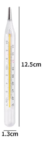 Termómetro De Mercurio Clínico De Vidrio – Precisión Profesional Para Uso Humano