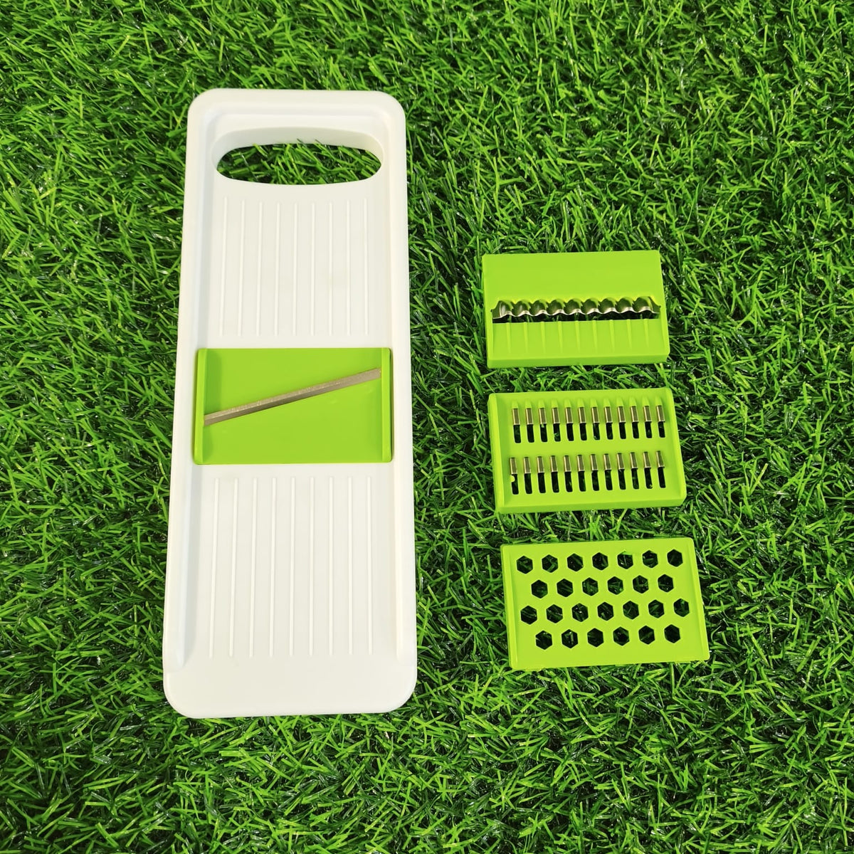 Cortador De Verduras Multifuncional 4 En 1 Con Cuchillas Intercambiables De Acero Inoxidable Para Rallar, Filetear Y Cortar En Julianas