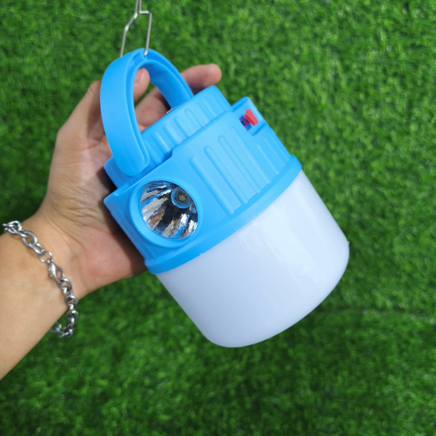 Lámpara Solar LED Colgante Con Linterna Frontal – Recargable USB Y Solar Con Gancho Para Camping Y Patio