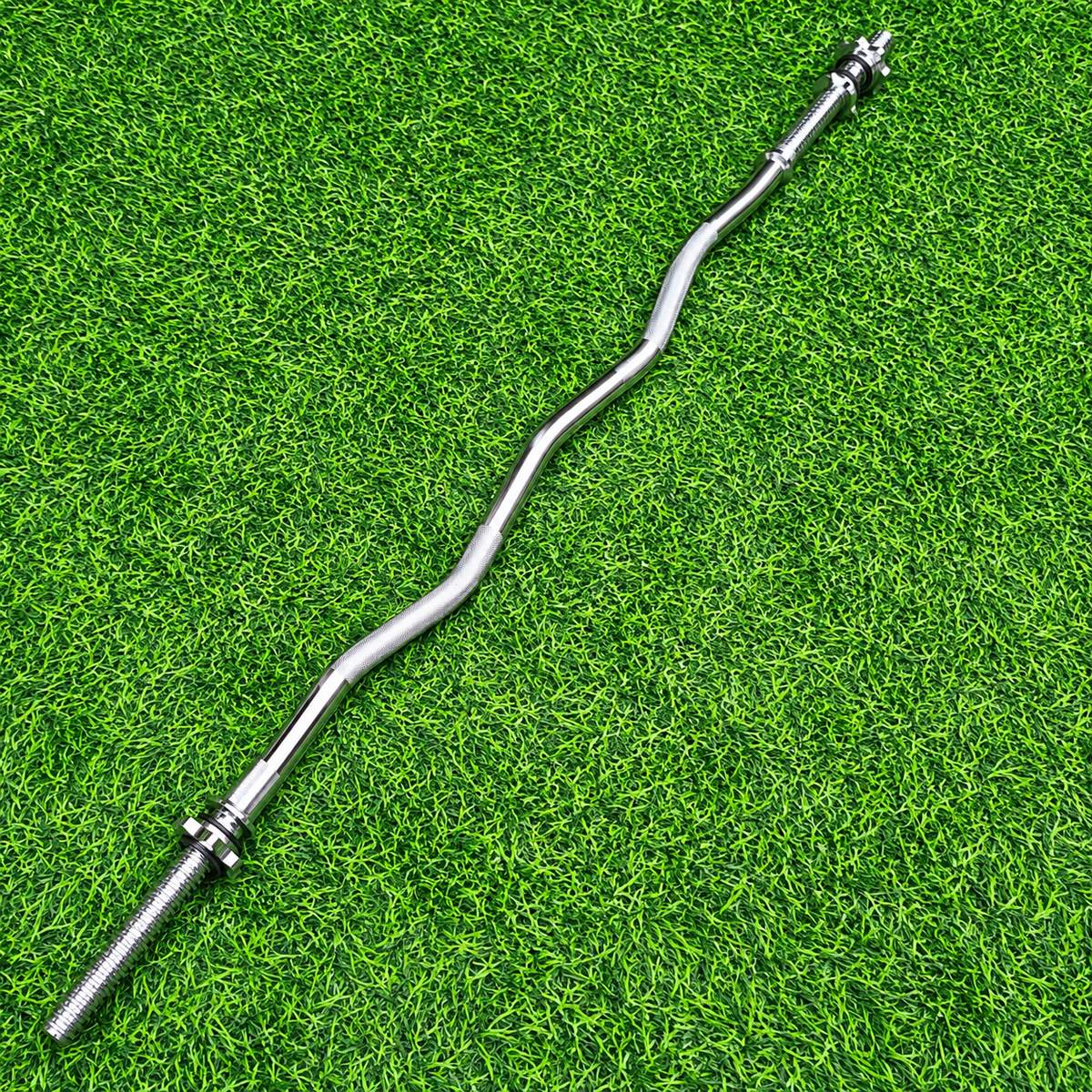 Barra Z 120cm Para Pesas – Rosca De 1 Pulgada Con Seguros Metálicos Tipo Mancuerna Estandar
