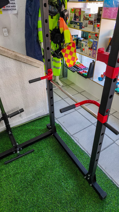 Jaula Rack Multifunción Con Polea Alta Y Baja, Dominadas Y Fondos – Estación Multifuncional De Entrenamiento Gym