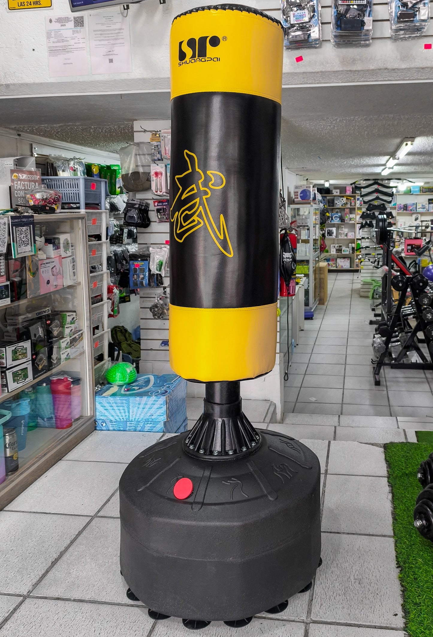 Saco de Box con Pedestal 170cm — Base Rellenable con 16 Ventosas de Succión | Sin Instalación