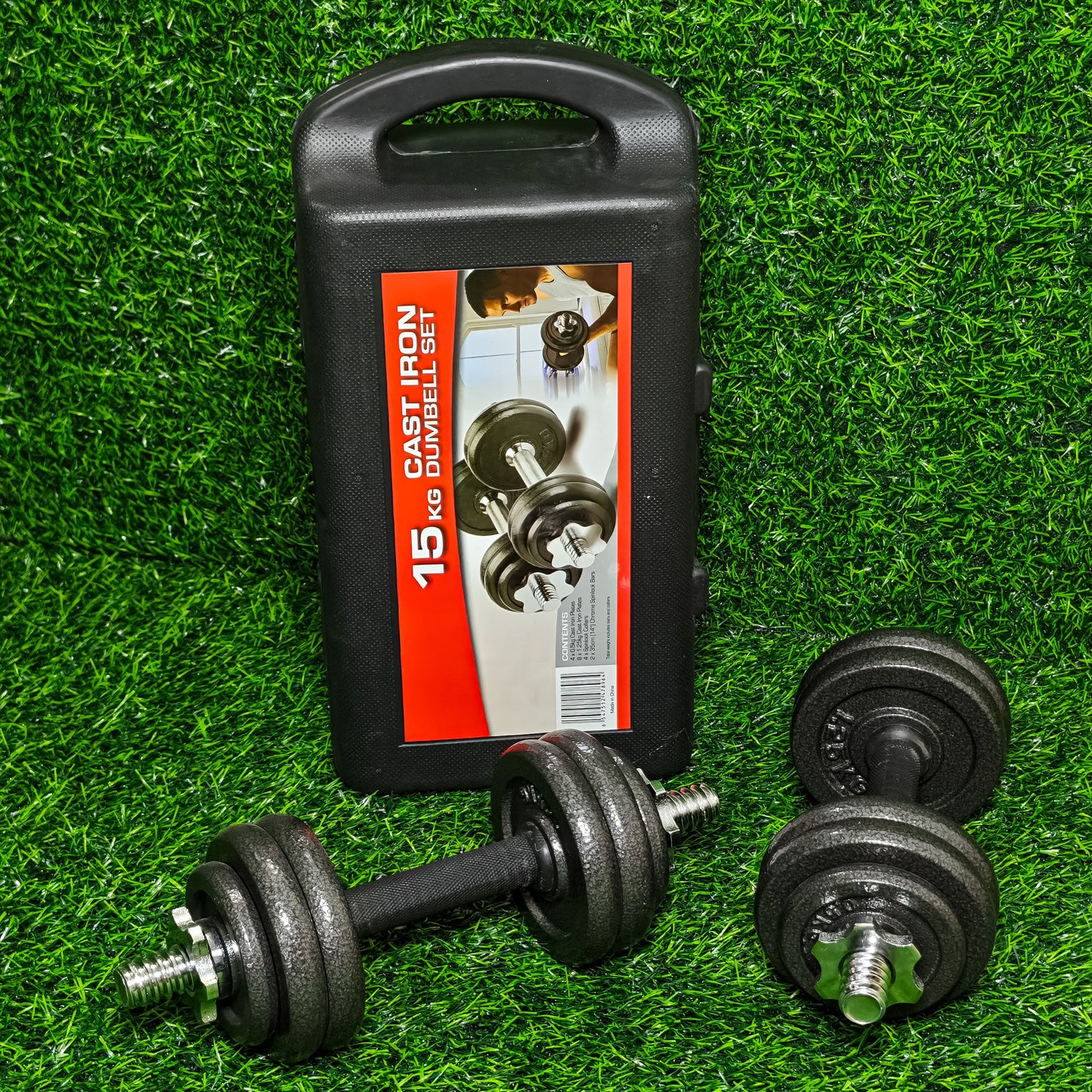 Mancuernas Regulables 15Kg Con Maletín – Set De Pesas Ajustables Con Tuerca De Seguridad Para Entrenamiento De Fuerza En Casa