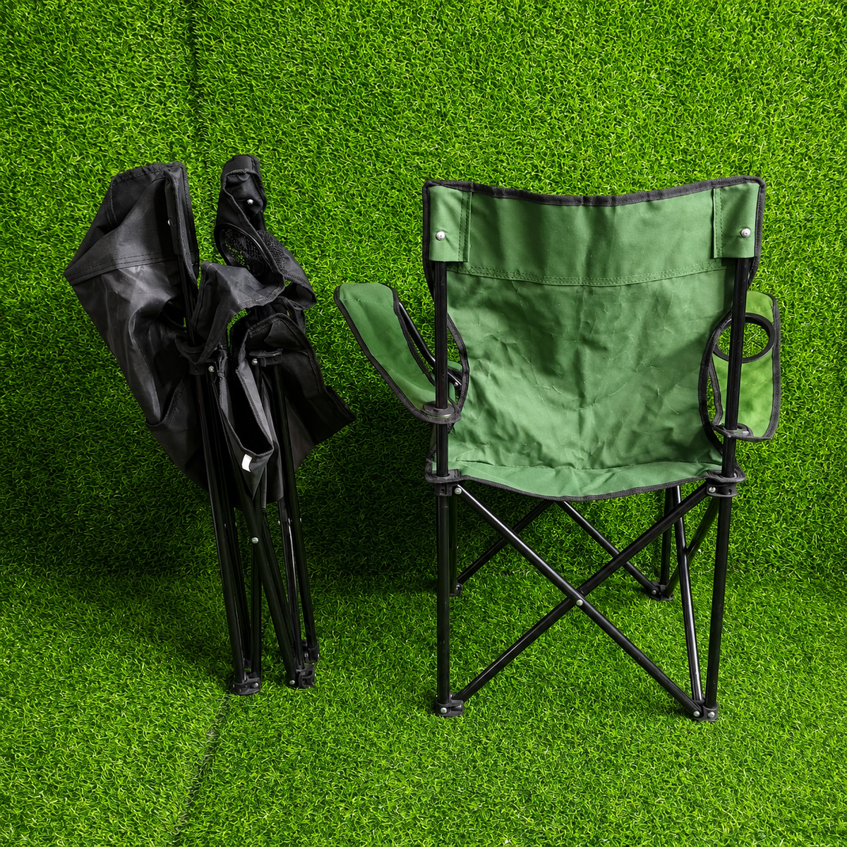 Silla Plegable De Camping Con Portavasos Y Bolso – Portátil Para Exteriores Y Playa