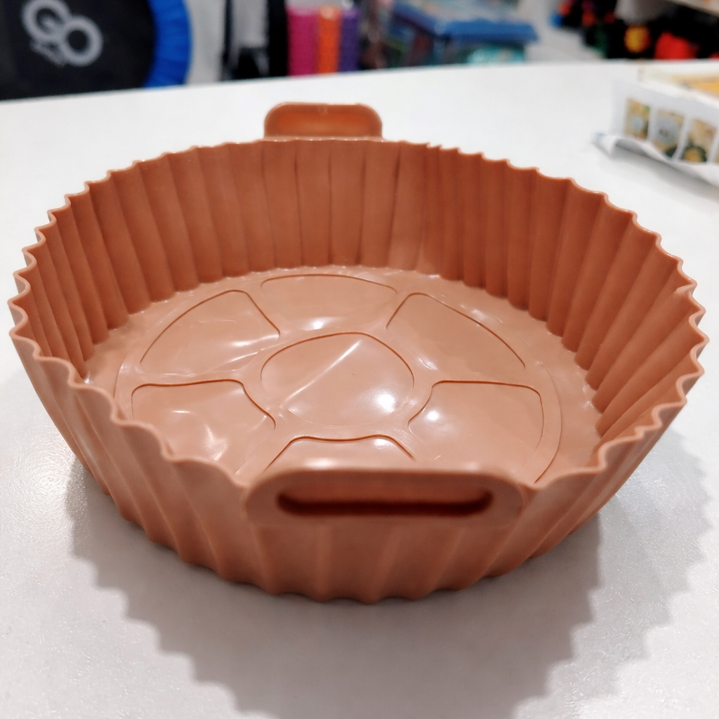 Molde De Silicona Para Air Fryer – Reutilizable Antiadherente Y Resistente Al Calor Con Asas