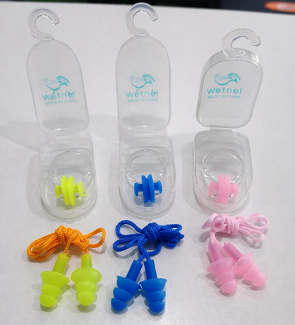 Tapones Para Oídos Y Clip Nasal Para Natación – Set Silicona Antideslizante Con Estuche Portátil