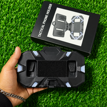 Soporte Táctico Plegable Para Celular MOLLE – Ángulo Ajustable Con Panel De Velcro
