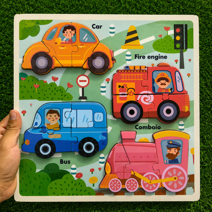 Rompecabezas De Madera 3D Con Figuras Gruesas – Juguete Educativo Infantil Para Niños De 3 A 5 Años