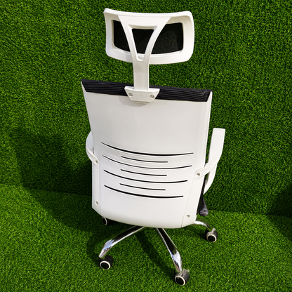Silla De Oficina Ejecutiva Reclinable Zack – Respaldo Mesh Con Apoyacabezas Y Apoyo Lumbar