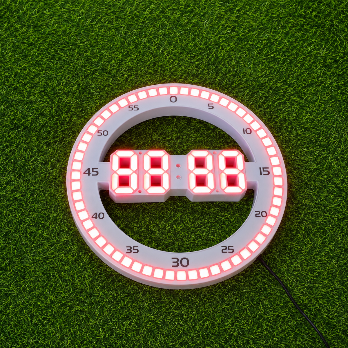 Reloj Digital Redondo LED 3D De Pared O Escritorio – Pantalla Grande Con Hora, Fecha Y Alarma