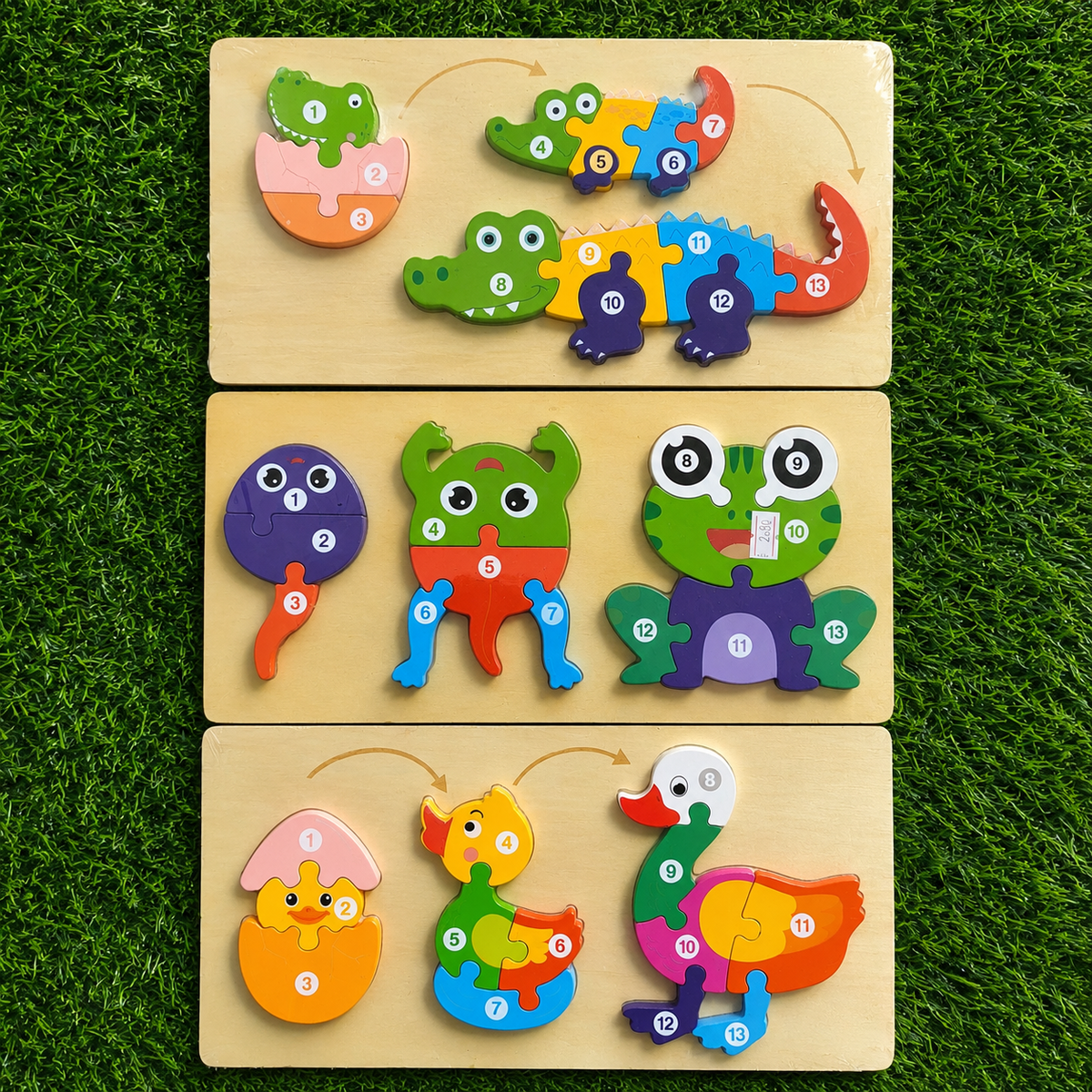 Rompecabezas De Madera 3D De Animales Para Niños – Juego Educativo Con Piezas Numeradas Para Armar