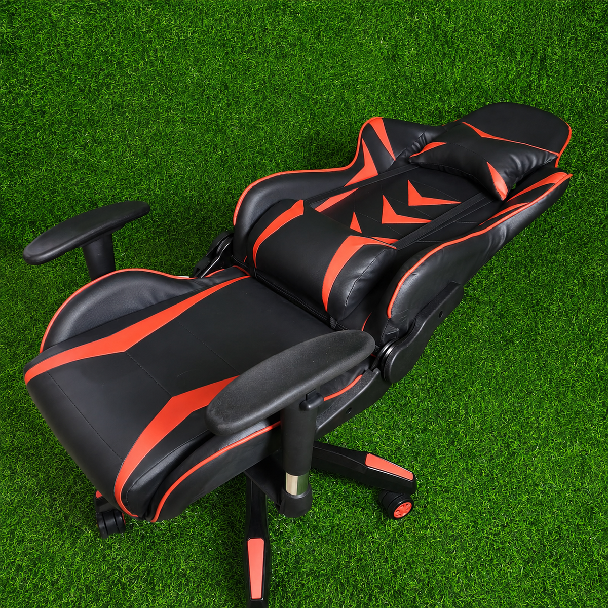 Silla Gamer Ergonómica 100% Reclinable – Sillón De Cuero PU Con Soporte Lumbar, Cervical Y Altura Ajustable