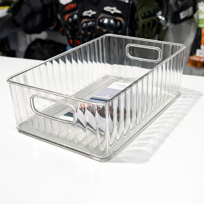 Contenedor Organizador Acrílico Transparente Con Asas – Rectangular Abierto Para Refrigerador, Cajones, Despensa Y Baño